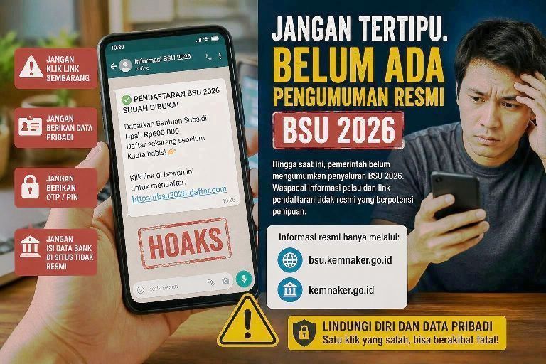 Waspada hoaks BSU 2026 belum ada pengumuman resmi pemerintah
