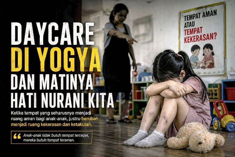 dugaan kekerasan bayi di daycare yogya dengan kondisi bayi terikat dan terlantar yang memicu kritik publik tentang hati nurani pengasuh