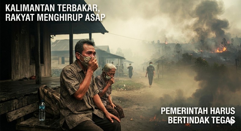 Kebakaran hutan dan lahan Kalimantan serta kabut asap yang mengancam kesehatan masyarakat