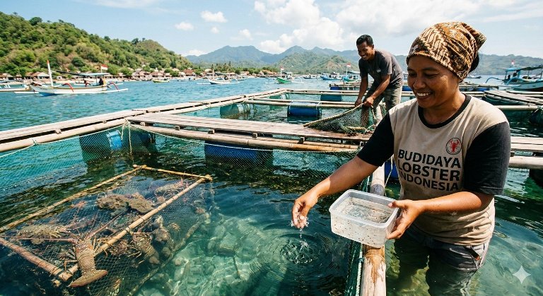 budidaya lobster indonesia dan benih bening lobster