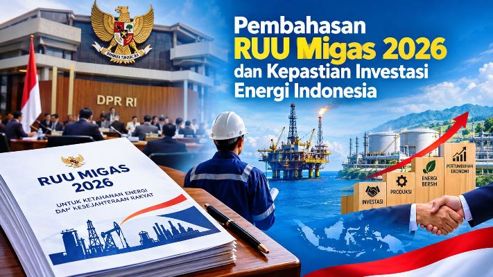 Ilustrasi pembahasan RUU Migas 2026 dan kepastian investasi energi Indonesia